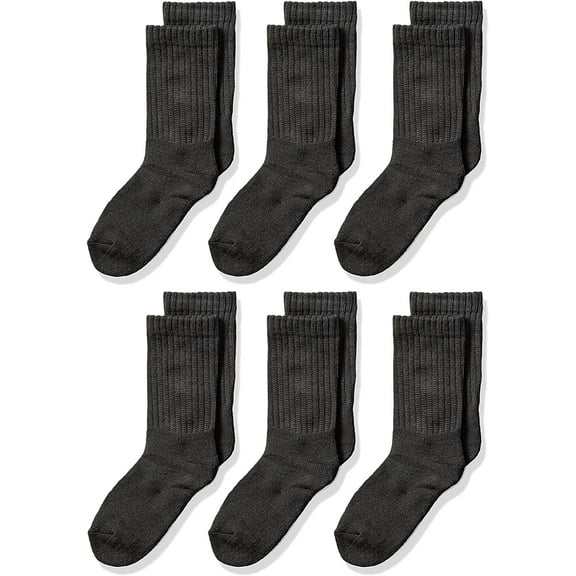 Boys' Crew Socks, 6 Pack