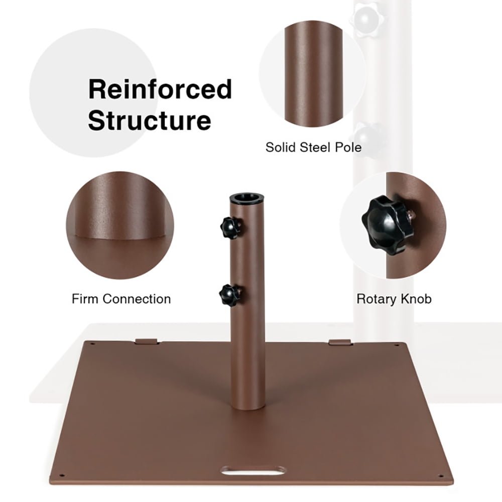 Aimee Lii 50lbs Weighted 24 Inch Square Patio Umbrella Base, Outdoor Umbrella Stand Aimee Lii 50lbs Weighted 24 Inch Square Patio Umbrella Base, Outdoor Umbrella Stand