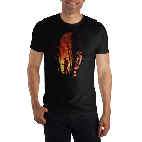 A Nightmare On Elm Street Freddy Krueger Face Silhouette Black T-Shirt