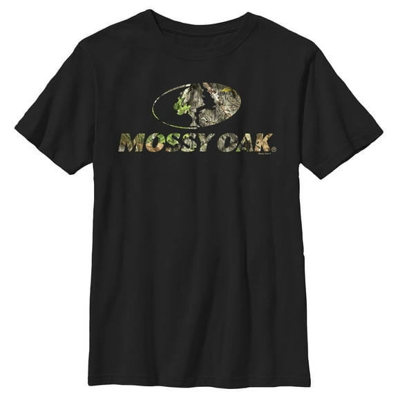 Boy's Mossy Oak Natured Filled Logo Graphic Tee Black X Large