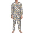 thumbnail image 3 of Naloa Cute Rabbit Men’s Pajamas Set - Long Sleeve Button Down Sleep Shirt and Pajama Bottoms Sleepwear Set-Medium, 3 of 7