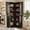 Black, variant on Homieasy 70'' Tall Corner Pantry Cabinet, L Shaped Kitchen Hutch Cabinet with LED Lights, Glass Doors & Adjustable Shelves, Storage Cabinet for Dining, Kitchen, Closet, Black