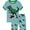 Green dinosaur, variant on SXIMEE Little Big Boys 2-Piece Cozy Pajamas Dinosaur Short Sleeve Cool Summer PJ Set Kid Sleepwear Size 2-9Y
