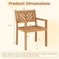 thumbnail image 3 of Costway Acacia Wood Patio Dining Chairs Set of 4, Outdoor Garden Seating Chairs, 3 of 9