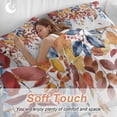 thumbnail image 4 of Fall Eucalyptus Leaf Bedding Duvet Cover Set Twin Size 4 Pieces Blue Leaves Plant Thanksgiving Bedding Set with Zipper Closure, 1 Comforter Cover 68x86 Inches 1 Flat Sheet & 2 Pillow Cases, 4 of 7