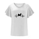 thumbnail image 4 of Camiseta informal para mujer, blusa estampada con volantes, manga corta, cuello en V, Tops Fridja  ghk6980, 4 of 5