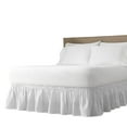 thumbnail image 2 of MISR 100% Egyptian Cotton Bed Wrap Ruffle Bed Skirt 16 IN White Solid Twin Size, 2 of 3