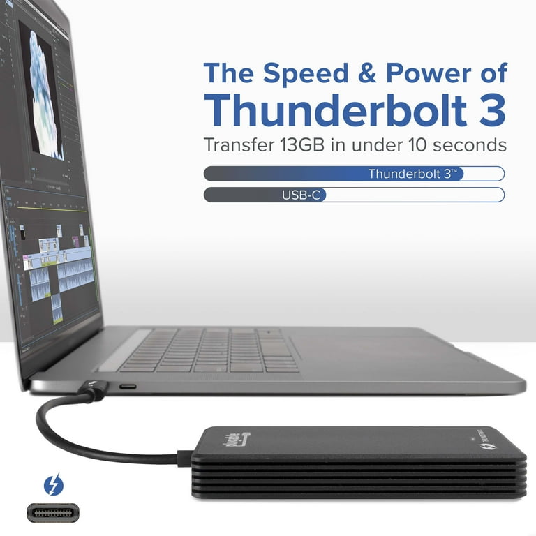 Plugable 1TB Thunderbolt External SSD NVMe Drive (Up to 2400MBs