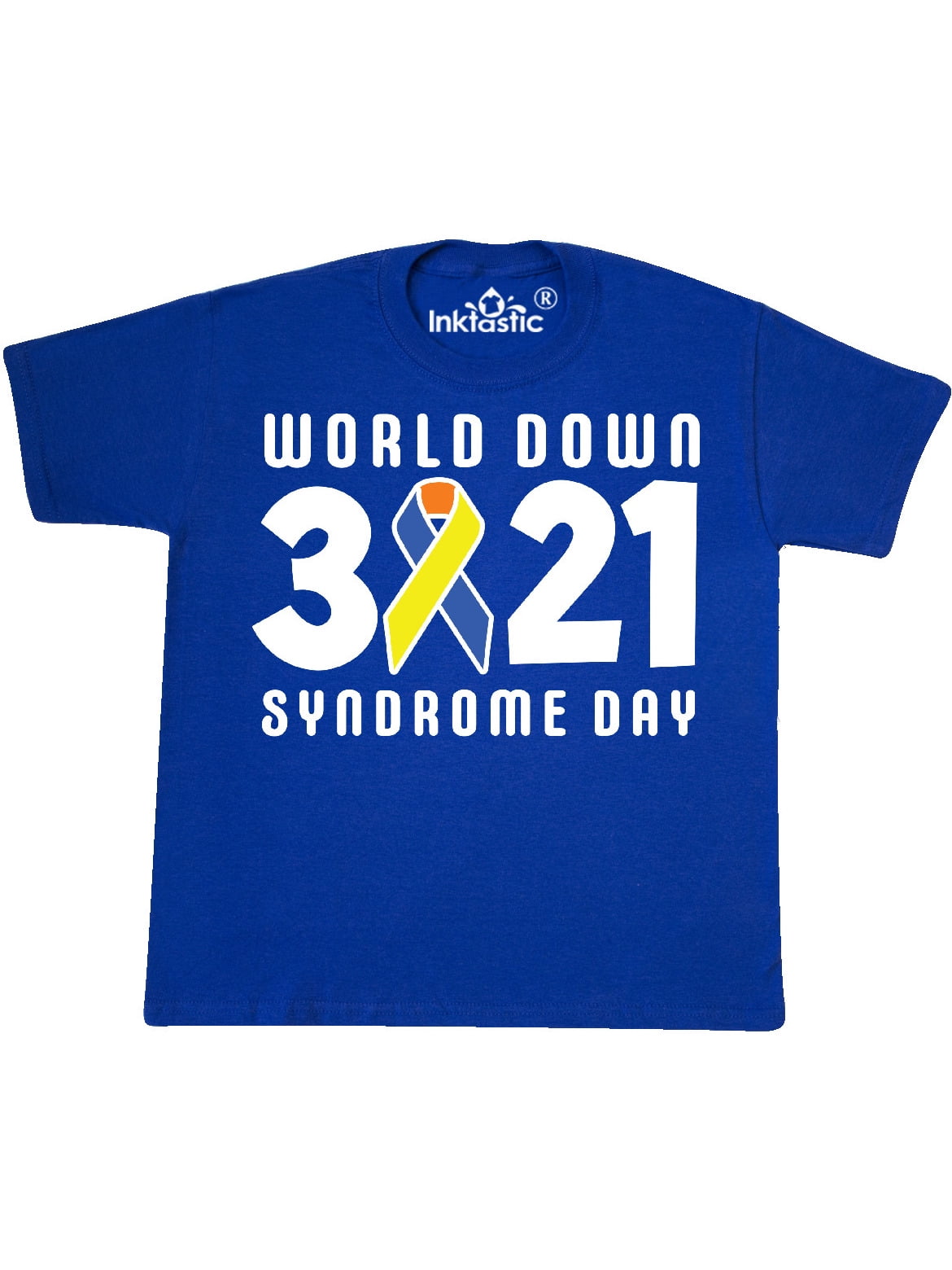 World Down Syndrome Day 231 with Yellow and Blue Ribbon Youth T-Shirt