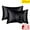 Black(20" x 26"), variant on Djiypn 2 Pcs Emulation Silk Satin Pillowcase Comfortable Pillow Cover Pillowcase For Bed Throw Hair Beauty Pillow Covers