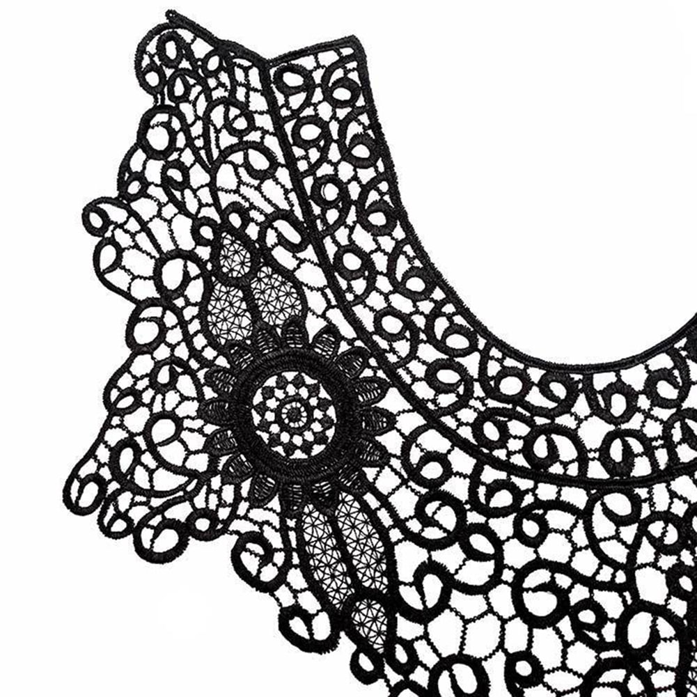 Yesbay Floral Collar Embroidery Lace Neckline Wedding Dress DIY Sewing Applique Patch,Red