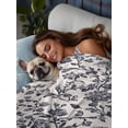 thumbnail image 3 of Spring Flowers Twim Size Flat Sheet, Wrinkleproof & Fadeproof Cooling Flat Bed Sheet Only, Farmhouse Dark Blue Pastoral Floral Leaf Breathable Soft Bedding Top Sheets 66 x 96 Inches, 3 of 8
