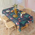 thumbnail image 3 of Dark Blue Christmas Pattern Rectangle Tablecloth 60"x102",Waterproof Polyester Rectangle Table Cloth, Wipeable Spillproof Polyester Tablecloth for Dining, Camping, Indoor and Outdoor, 3 of 6