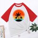 thumbnail image 5 of Tops con estampado de sol de playa de manga corta de ocio con cuello redondo de verano para mujer OAVQHLG3B Store  lin121212, 5 of 5