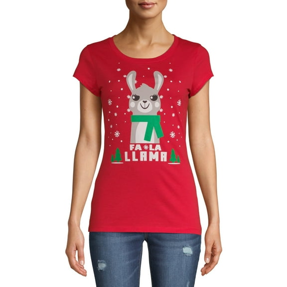 License Juniors' Fa La Llama Graphic T-Shirt