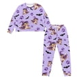 thumbnail image 4 of Yuyamidu 2 Pack Purple Pajama for Women Cute Corgi Pajamas Shirt & Pants Set with Pockets Halloween Daily Homewear Crew Neck Sleepwear Nightwear Size S, 4 of 7