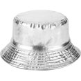 thumbnail image 1 of czcpp-PU Leather Metallic Bucket Hat Trendy Solid Color Fishing Cap Reversible Packable Sun Hats for Women, Men, 1 of 4