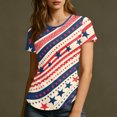 thumbnail image 6 of longantii Patriotic Shirts for Women Patriotic July 4th Short Sleeves Tshirts Fashion Crew-Neck Tunic Tops 2026 Summer Blouses Color-Blocking Outfits Red XL, 6 of 7