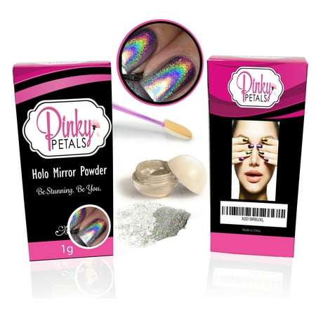 Holographic Shimmer - Holographic Laser Nail Powder with Smooth Shimmer Shining Glitter Hologram Effect Pigment for Nail Art by Pinky Petals (1, Hologram)