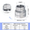 thumbnail image 2 of Uxcell 1-1/4x1 BSPT Female Thread Stainless Steel Reducer Pipe Fitting Coupling, 2 of 5