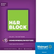 H&R Block Tax Software Deluxe & State 2017 with $10 Walmart Gift Card