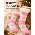 thumbnail image 6 of FEOYA Women Winter Slipper Socks Fuzzy Thick Socks with Grippers Cozy Christmas Gifts Socks Reindeer Pink for Outdoor Activities Xmas Holiday Lounge Indoor, 6 of 7