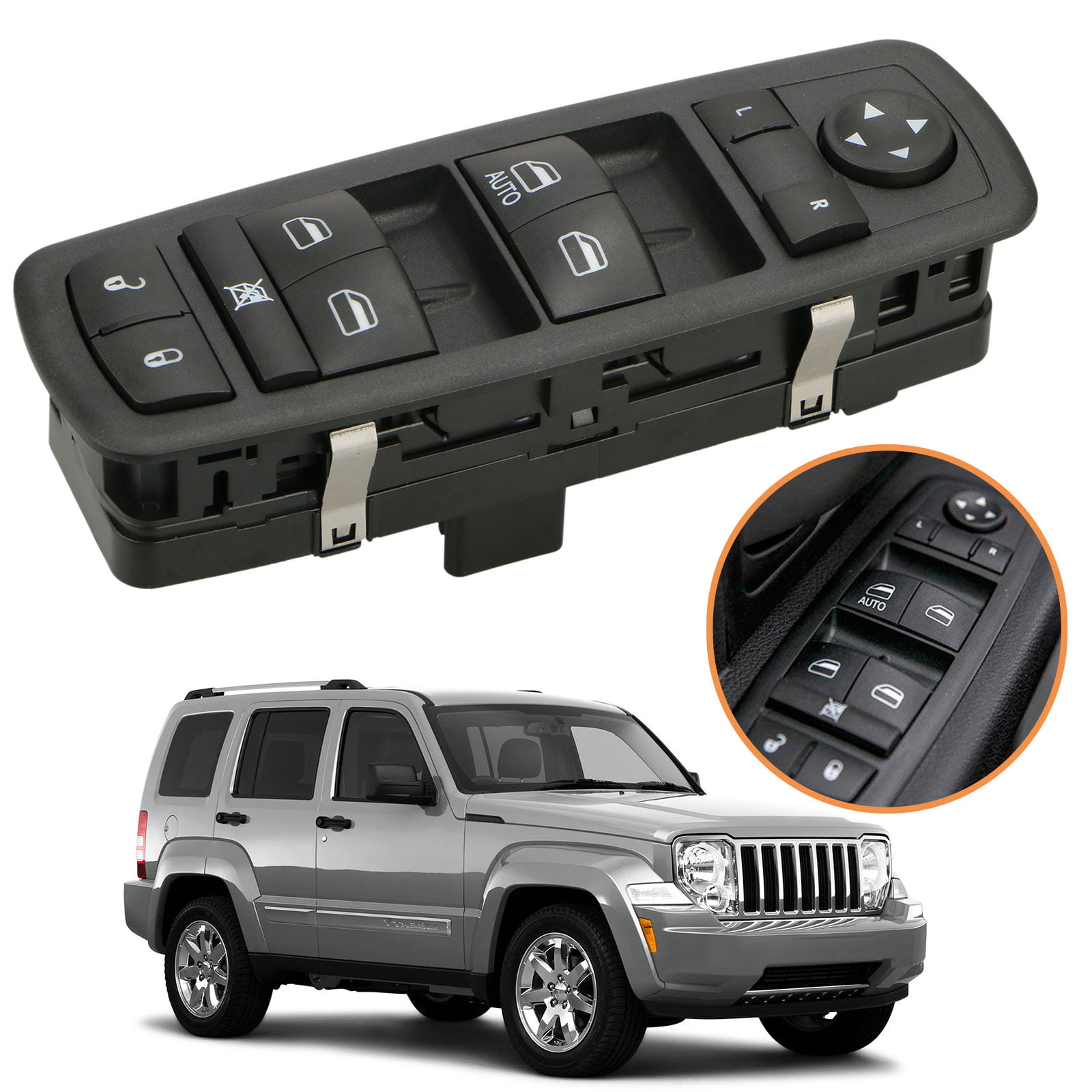 Master Power Window Switch Driver Side 4602632AG 4602632AH For 2008-2012 Jeep Liberty and Dodge Nitro 2009-2010 Dodge Journey From Madlife Garage 
