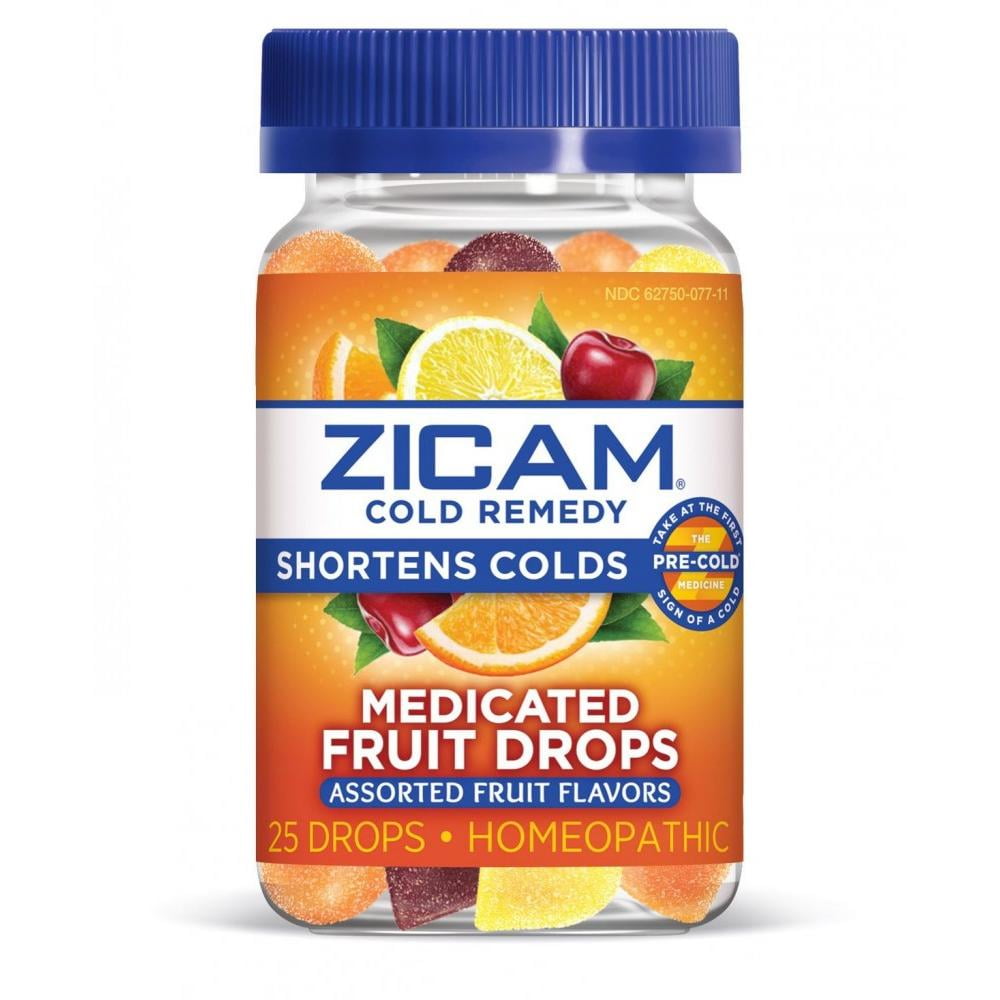 Zicam Cold Remedy Assorted Fruit Medicated Fruit Drops, 25 Count