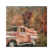 Stupell Industries Fall Truck with Pumpkins Holiday Painting Gallery Wrapped Canvas Print Wall Art, 24 x 24