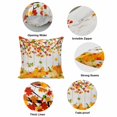 thumbnail image 6 of Throw Pillow Covers, Fall Pumpkins Decorative Throw Pillow Covers 20x20 Inch, Thanksgiving Red Orange Maple Leaf Wood Grain Square Linen Pillow Cases for Couch/Living Room/Sofa, 6 of 9