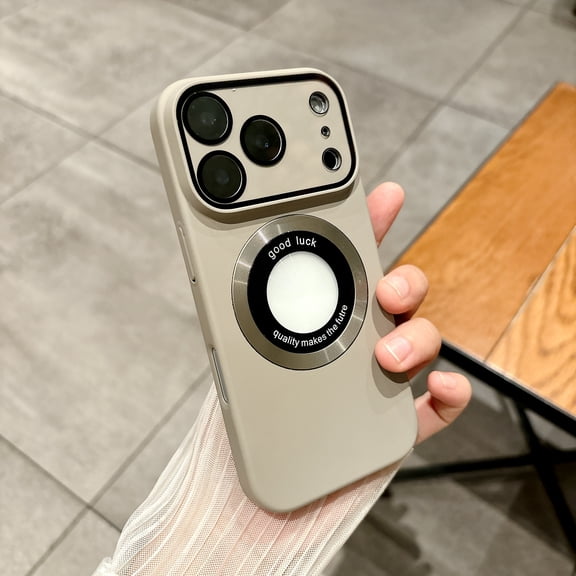 TECH CIRCLE for iPhone 17 Magnetic Hard PC Case with Camera Lens Film,Compatible with MagSafe Military Drop Protector Luxury Matte Logo View Shockproof Solid Color Full Body Cover,Gray