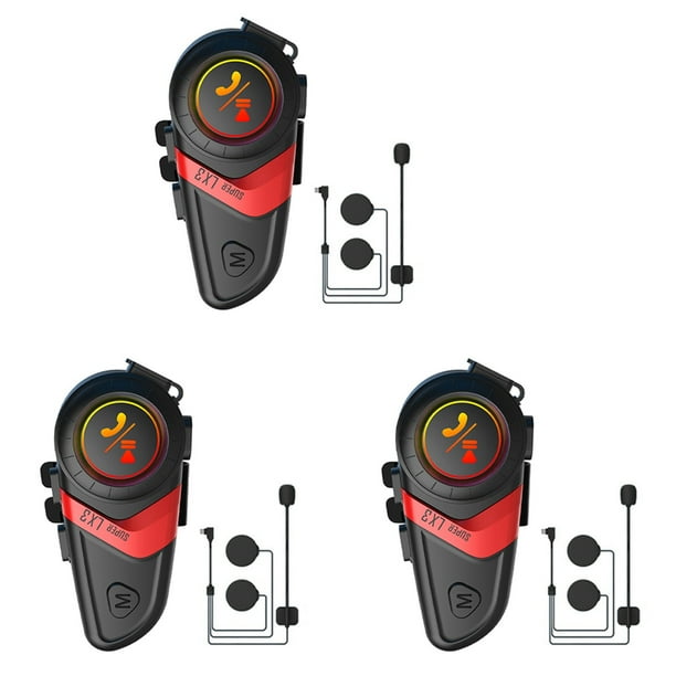 3X LX3 Casco Auricular Bluetooth 1200MAH Motocicleta BT5.0 Inalámbrico Manos Llamada Estéreo Antiinterferencia Auricular Impermeable-A