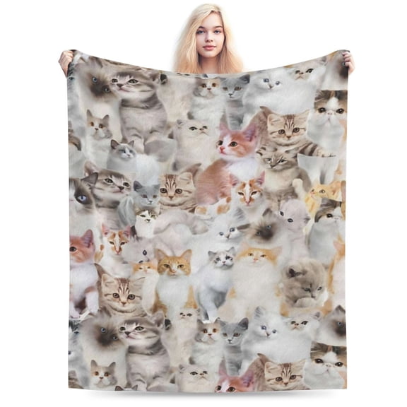 Cute cat Blanket soft and warm perfect for decorating your living room or bedroom 50x40