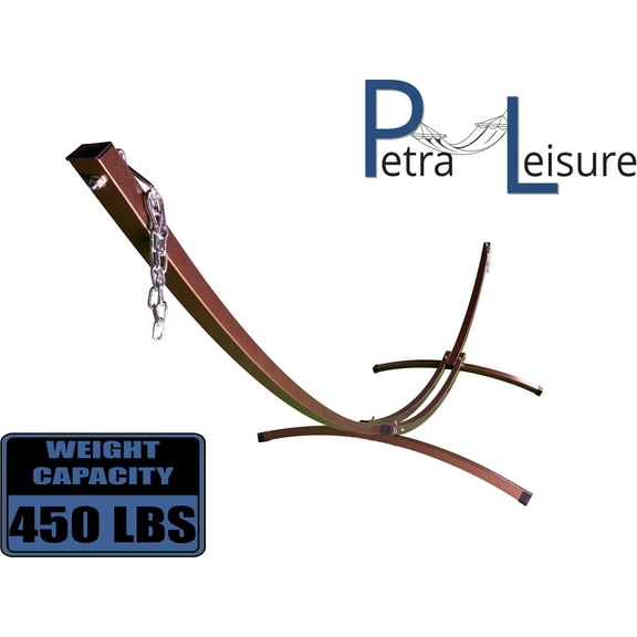 Petra Leisure 15 Ft Indoor/Outdoor Powder Coated Galvanized Steel Arc Hammock Stand. Strongest Supports Single/Double Hammock Bed.(Bronze)