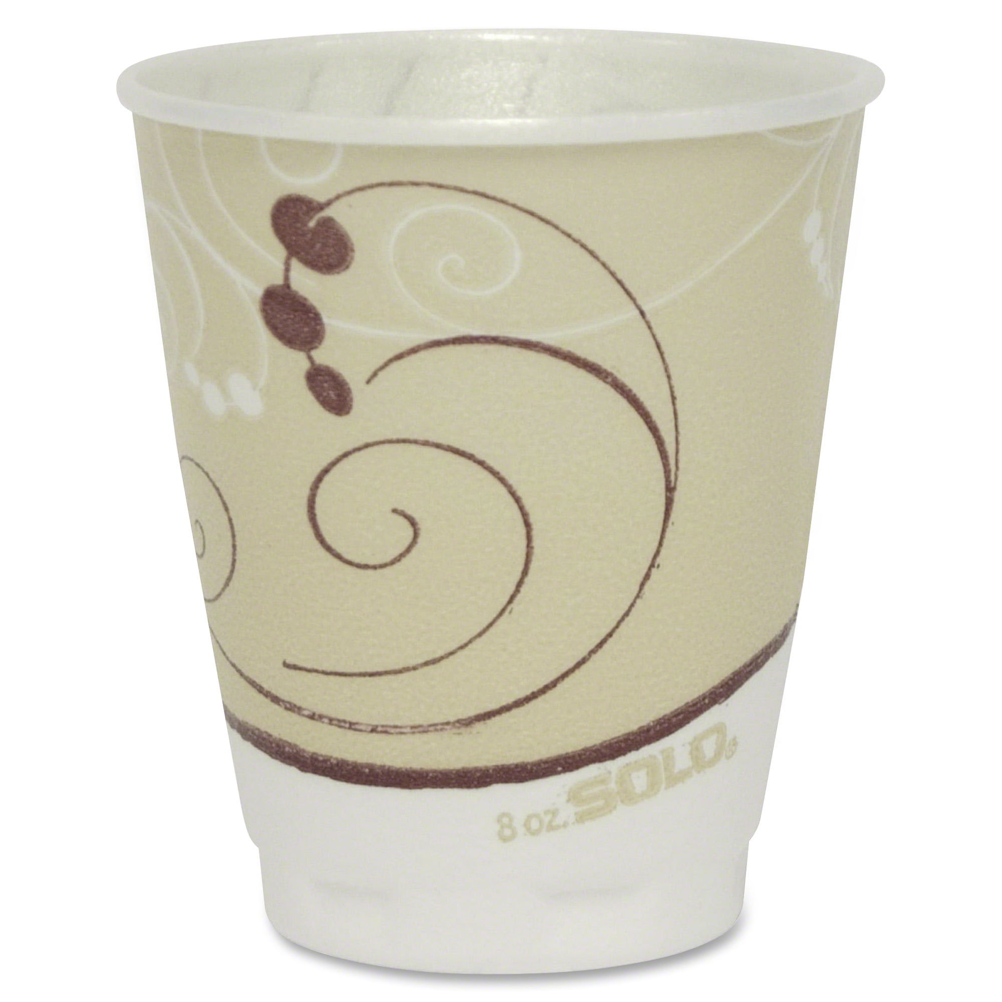SOLO Cup Company Symphony Design Trophy Foam Hot/Cold Drink Cups 8oz Beige 100 