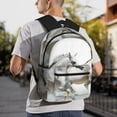 thumbnail image 4 of Horeoi Running White Horses Print Casual Backpack for School Work Travel Hiking with Laptop Compartment and Side Pockets Lightweight Design, 4 of 6