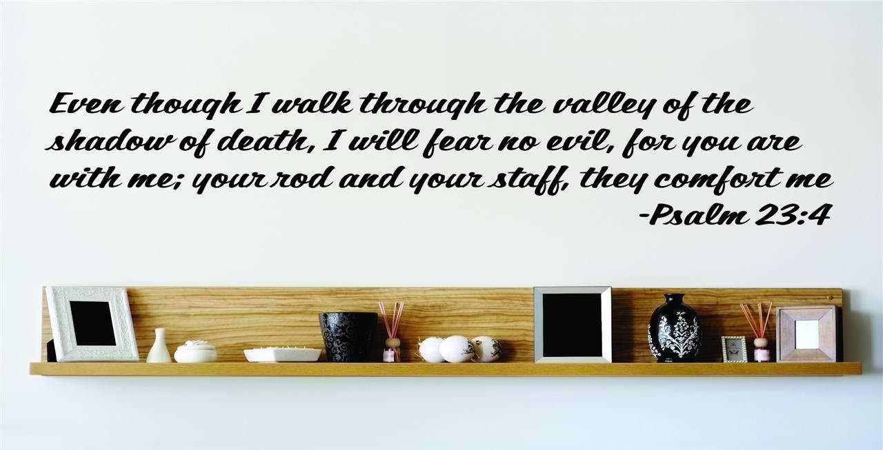 Even Though I Walk Through The Valley Of The Shadow Of Death, I Will Fear No Evil, For You Are With Me Wall Decal 20x20 - image 1 of 1