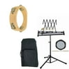 Band Directors Choice Educational Bell Kit Pack Deluxe w/Carry Bag, Drum Practice Pad & Sticks & Bonus Tambourine