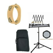 Band Directors Choice Educational Bell Kit Pack Deluxe w/Carry Bag, Drum Practice Pad & Sticks & Bonus Tambourine