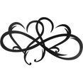 thumbnail image 1 of Arte de metal con forma de corazón infinito y atmósfera romántica, placas de acero fáciles de instalar para fines decorativos (23 x 39 cm, negro), 1 of 7