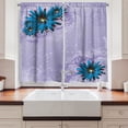 thumbnail image 2 of Ambesonne Floral Kitchen Curtains, Graphic Ornament Flowers, 55"x39", Dark Blue Burgundy, 2 of 3