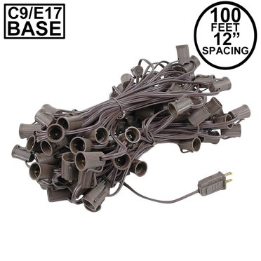 Novelty Lights 25 Feet C9/E17 Intermediate Base Christmas Stringer...