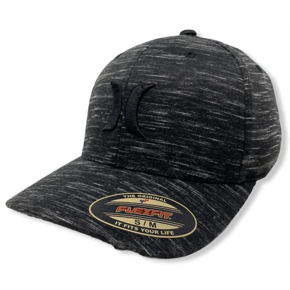 Hurley Men's Icon Textures Flex Fit Hat Cap (Large/X-Large, Black Heather)