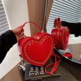 thumbnail image 1 of LHSHID Charming Heart-Shaped Crossbody Bag - Fashionable Chain Decor, Small Love Purse with Adjustable Strap, Perfect Valentine's Day Gift for Women, 1 of 1