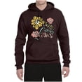 thumbnail image 2 of Wild Bobby Worship While You Wait Sunflower Pink and Yellow Inspirational/Christian Unisex Hoodie Sweatshirt, Brown, 3X-Large, 2 of 6