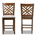 thumbnail image 3 of Baxton Studio Caron Modern and Contemporary Grey Fabric Upholstered Walnut Brown Finished 2-Piece Wood Counter Height Pub Chair Set, 3 of 7