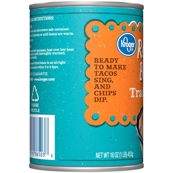 Kroger Traditional Refried Beans 16 oz - Pack of 1