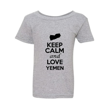 

Keep Calm And Love Yemen Country People Patriotic Toddler Kids T-Shirt Tee