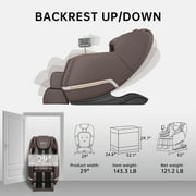 Real Relax Full Body Zero Gravity Shiatsu Recliner Electric Massage Chair, Brown