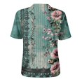 thumbnail image 5 of Stralyhd Cotton Linen Women's Tops Short Sleeve Button Down Shirts 2026 Summer V Neck Top Dressy Casual Loose Fit Henley Blouse Green S, 5 of 8